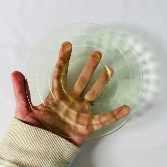 Vintage Uranium Depression Glass Small Plate - Picture 2 of 6